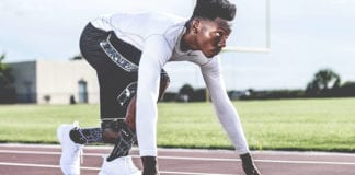 wide running shoes athlete getting ready