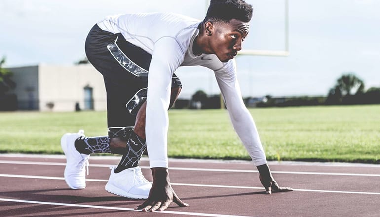 wide running shoes athlete getting ready