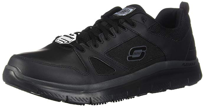 comfortable black non slip work shoes