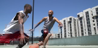 players playing outdoor basket ball