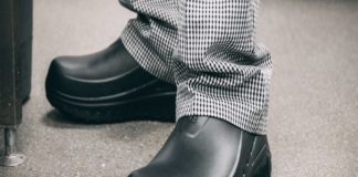 kitchen working wearing non slip shoes